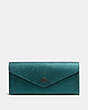 COACH®,SOFT WALLET,pusplitleather,DK/Metallic Mineral,Front View