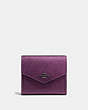 COACH®,SMALL WALLET,Leather,Gunmetal/Metallic Berry,Front View