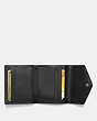 COACH®,SMALL WALLET,Leather,Gunmetal/Metallic Berry,Inside View,Top View