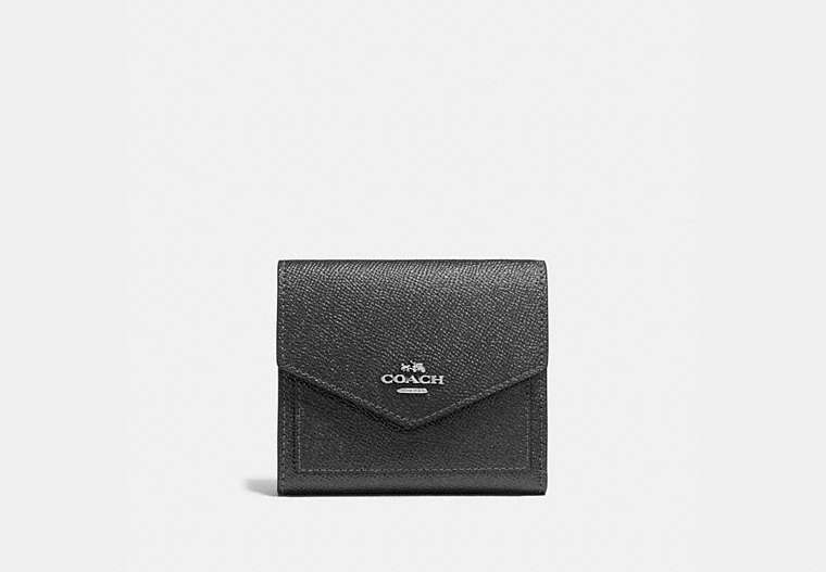 COACH®,SMALL WALLET,Leather,Silver/Metallic Graphite,Front View