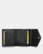 COACH®,SMALL WALLET,Leather,Silver/Metallic Graphite,Inside View,Top View