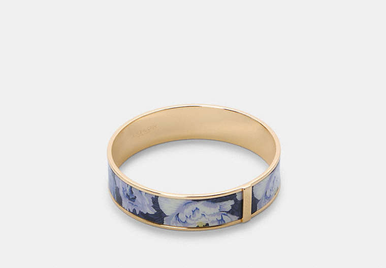 COACH®,BANGLE WITH KAFFE FASSETT PRINT,Metal,GD/Blue Multi,Front View