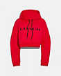 COACH®,COACH CROPPED SWEATSHIRT,cotton,Red.,Front View