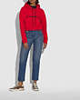 COACH®,COACH CROPPED SWEATSHIRT,cotton,Red.,Scale View