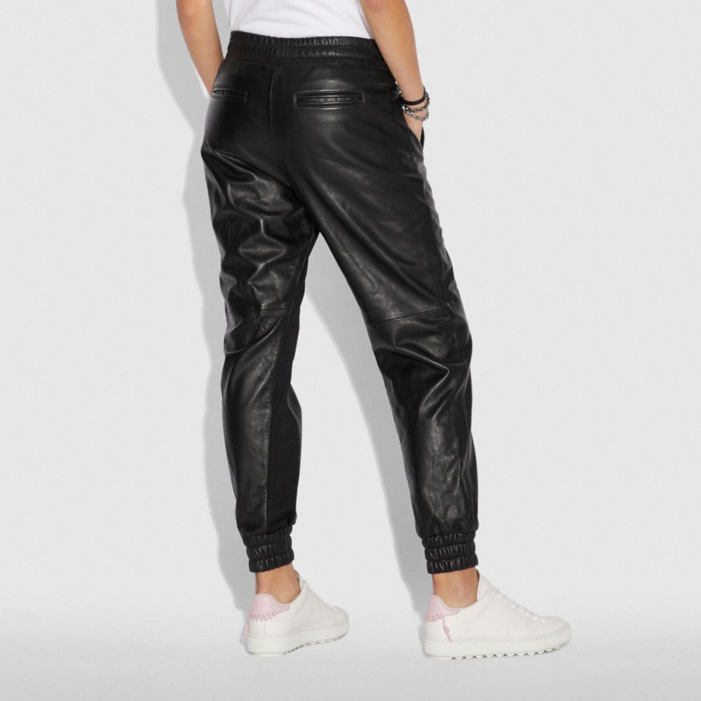 Pantalon de jogging en cuir