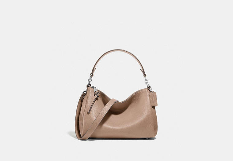 COACH®,SAC BANDOULIÈRE SHAY,PITONE LUCIDO,Nickel antique clair/Taupe,Front View