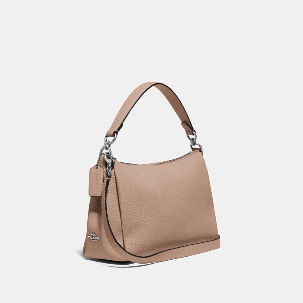 COACH®,SHAY CROSSBODY,Medium,Light Antique Nickel/Taupe,Angle View