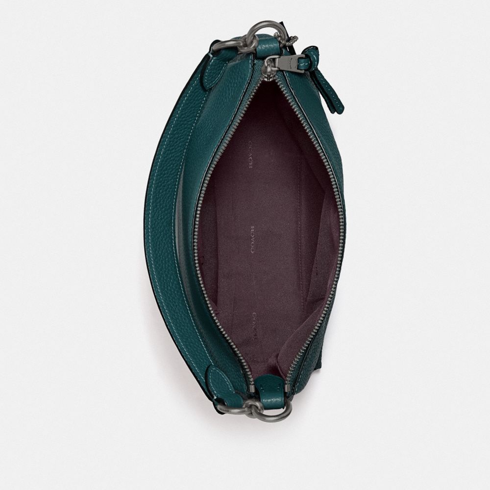 COACH®,SAC BANDOULIÈRE SHAY,Étain/Vert forêt,Inside View,Top View