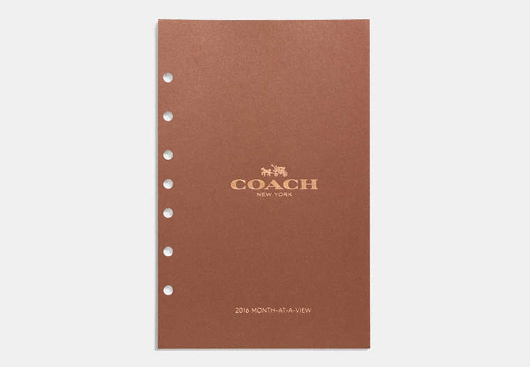 COACH®,LARGE RING 2 PAGE MONTH,Paper,White,Front View