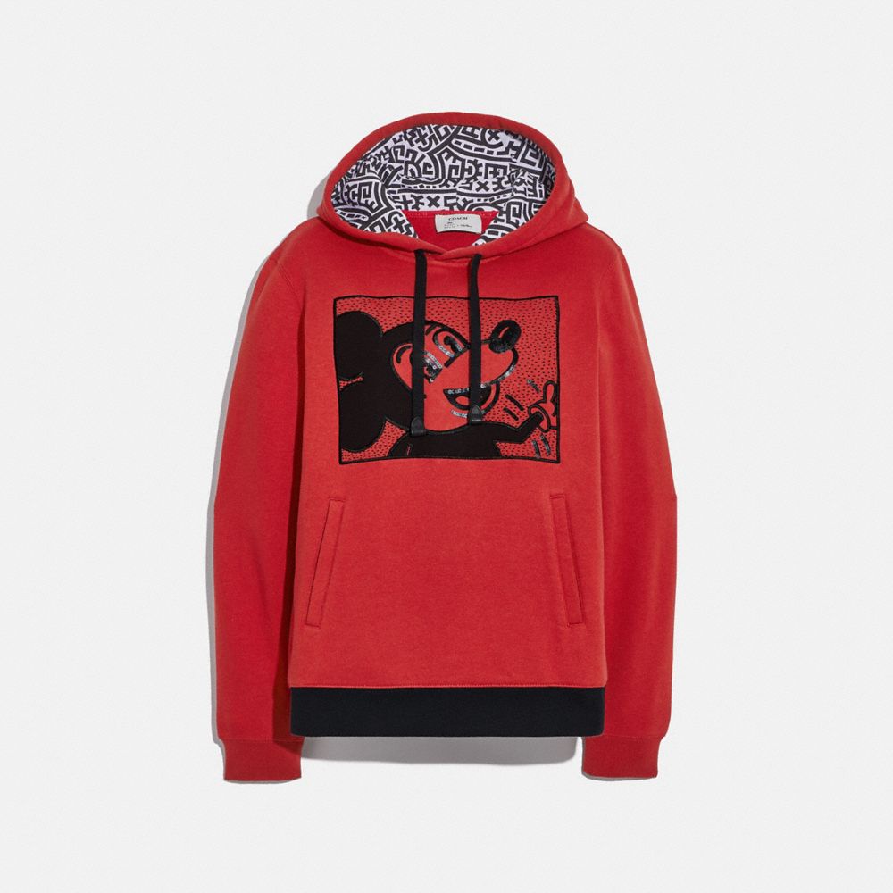 Red mickey mouse on sale hoodie