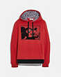COACH®,DISNEY MICKEY MOUSE X KEITH HARING HOODIE,cotton,Red.,Front View