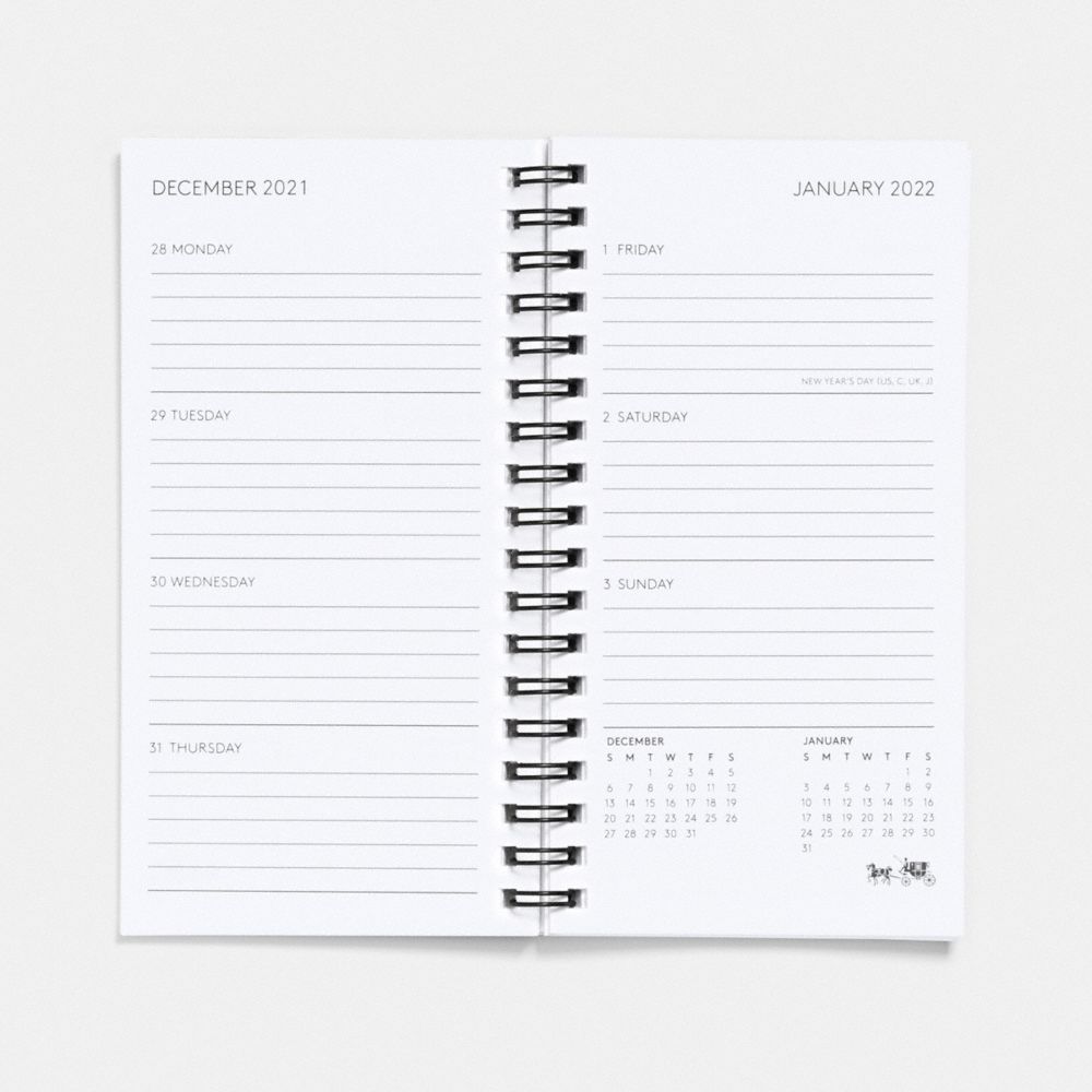 COACH®,2022 4 X7 Spiral Diary Book,,Inside View,Top View
