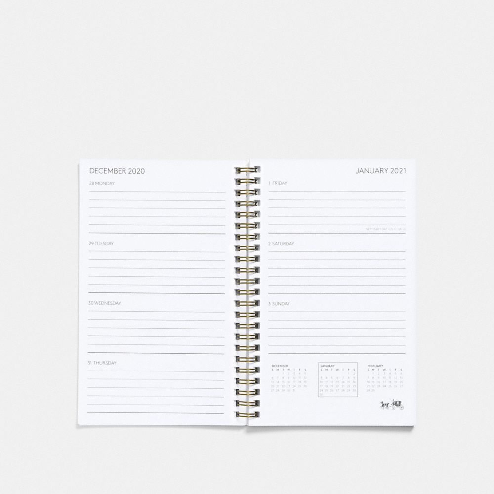 COACH®,2022 6X8 SPIRAL DIARY BOOK,Paper,White,Inside View,Top View