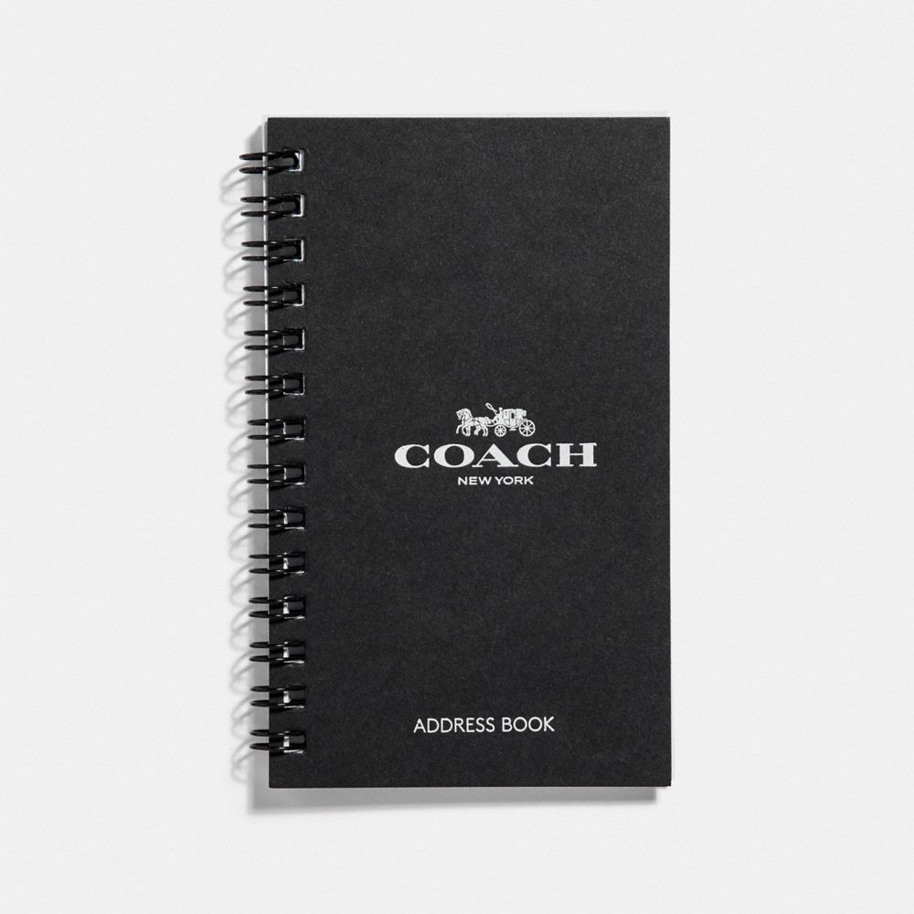 COACH®,3X5 SPIRAL ADDRESS BOOK REFILL,White,Front View