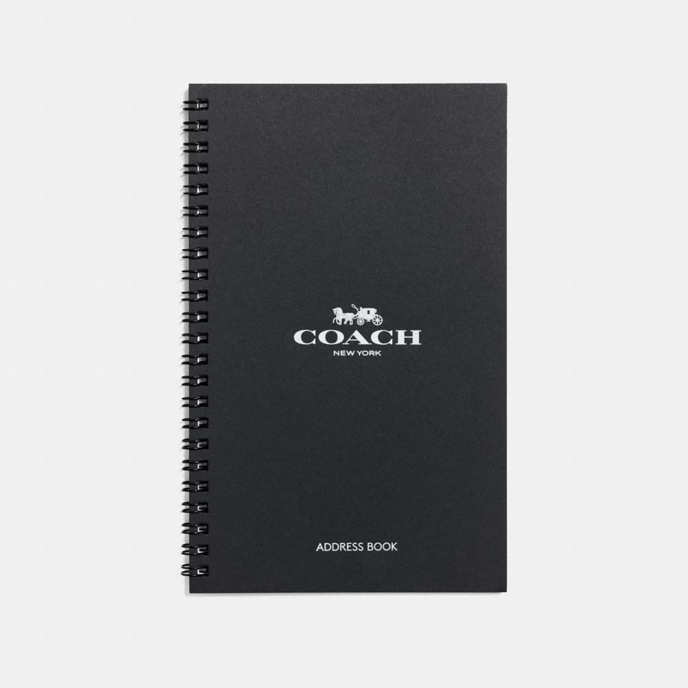 COACH®,6X8 SPIRAL ADDRESS BOOK REFILL,White,Front View