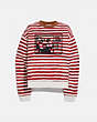 COACH®,COL ROND DISNEY MICKEY MOUSE X KEITH HARING,coton,Rouge/Blanc,Front View
