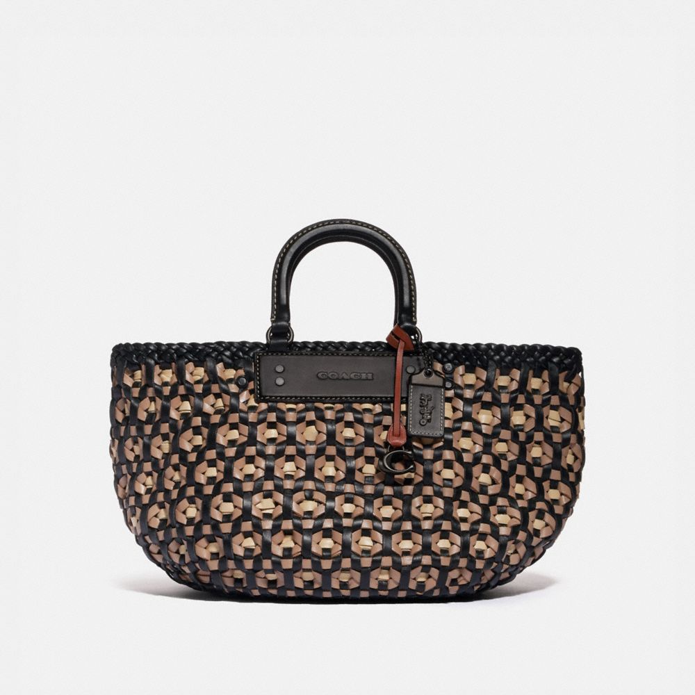 Coach woven bag on sale