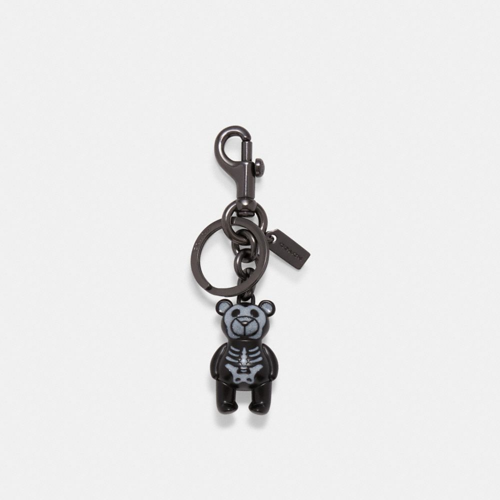 Coach Ch854 Floral Cluster Leather Bear Bag Charm Key Ring Holder
