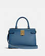 COACH®,HUTTON CARRYALL,Leather,Medium,Brass/Lake,Front View