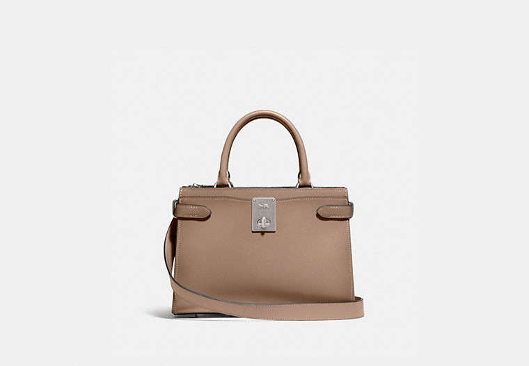 COACH®,HUTTON CARRYALL,Cuir,Nickel Antique Clair/Taupe,Front View