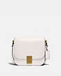 COACH®,HUTTON SADDLE BAG,Smooth Leather,Medium,Brass/Chalk,Front View