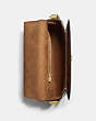 COACH®,HUTTON SADDLE BAG,Smooth Leather,Medium,Brass/Chalk,Inside View,Top View