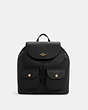 COACH®,PENNIE BACKPACK,Pebbled Leather,Gold/Black,Front View