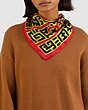 COACH®,DISNEY MICKEY MOUSE X KEITH HARING SILK BANDANA,n/a,Electric Red/Yellow,Detail View