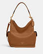 COACH®,PENNIE SHOULDER BAG,Pebbled Leather,Large,Gold/Penny,Front View