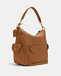 COACH®,PENNIE SHOULDER BAG,Pebbled Leather,Large,Gold/Penny,Angle View