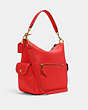 COACH®,PENNIE SHOULDER BAG,Pebbled Leather,Large,Im/Miami Red,Angle View