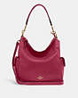 COACH®,PENNIE SHOULDER BAG,Pebbled Leather,Large,Gold/Bright Violet,Front View