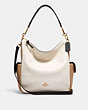 COACH®,PENNIE SHOULDER BAG IN COLORBLOCK,Leather,Gold/Chalk Multi,Front View