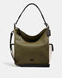 COACH®,PENNIE SHOULDER BAG IN COLORBLOCK,Leather,Large,Gunmetal/Kelp Mutli,Front View