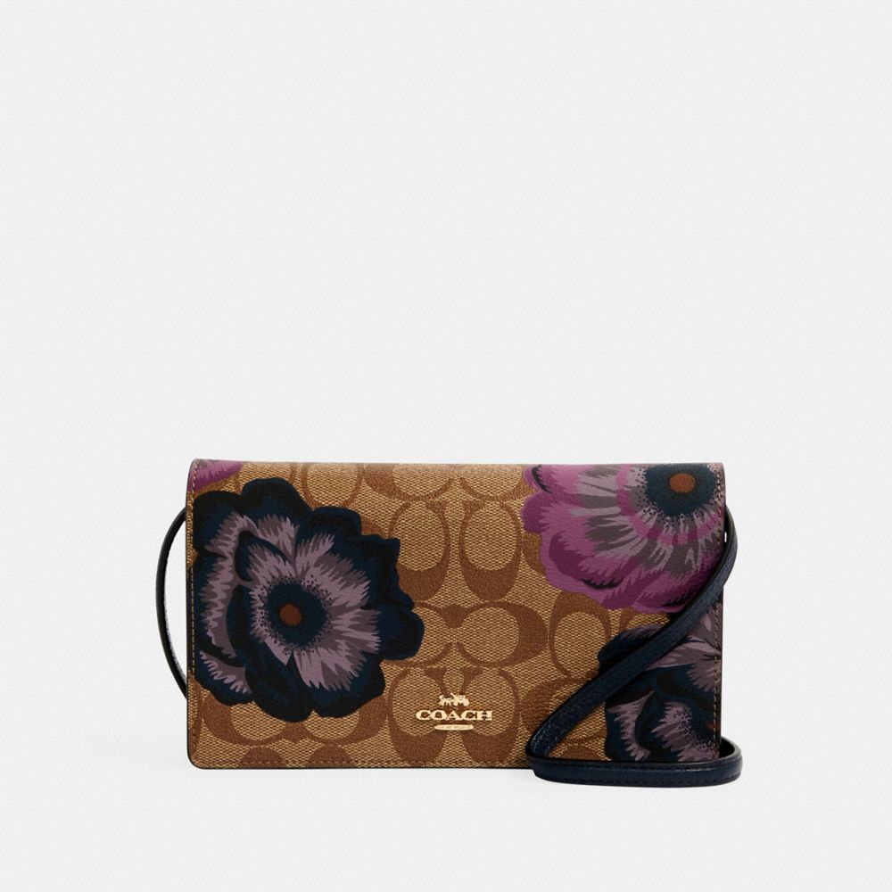 Pochette à bandoulière repliable Anna en toile emblématique à imprimé Kaffe Fassett