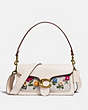 COACH®,TABBY SHOULDER BAG 26 IN SIGNATURE CANVAS WITH FLORAL EMBROIDERY,pvc,Small,Brass/Chalk Chalk,Front View