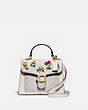 COACH®,TABBY TOP HANDLE 20 IN SIGNATURE CANVAS WITH FLORAL EMBROIDERY,Coated Canvas,Brass/Chalk Chalk,Front View