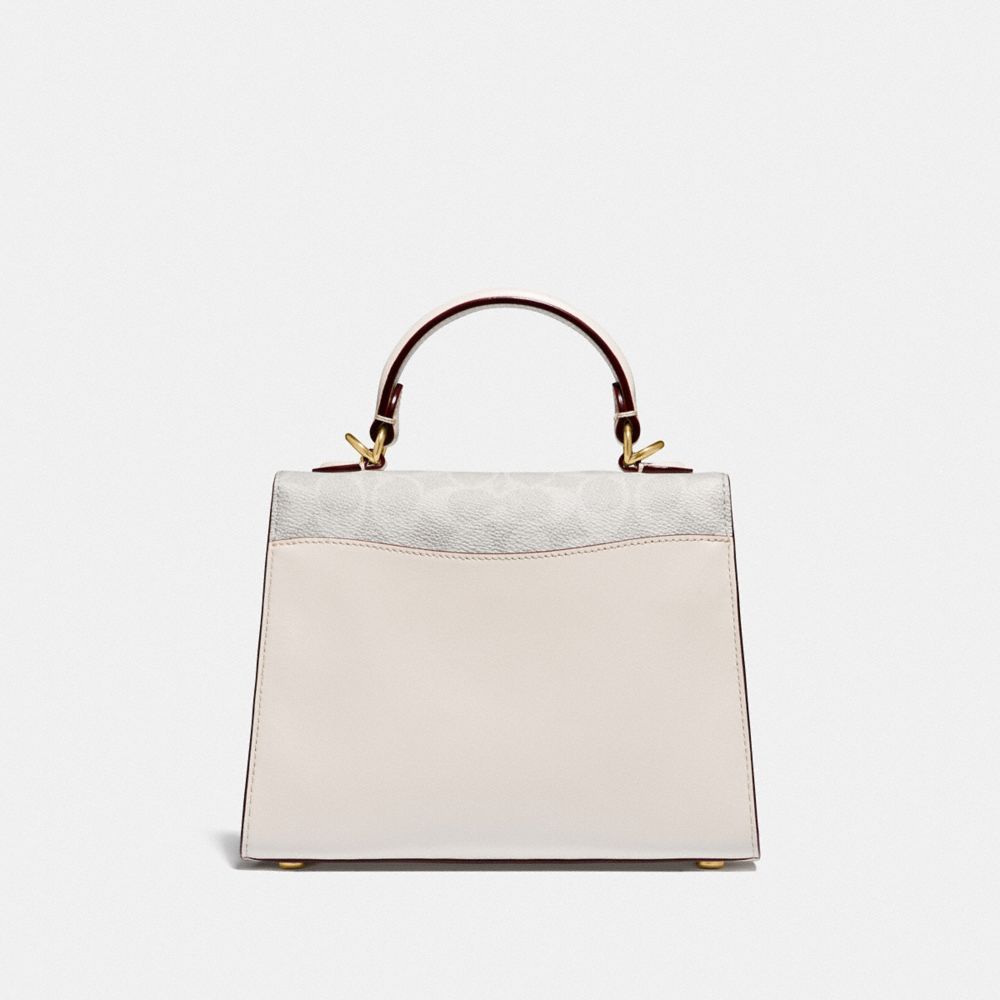 COACH®,Tabby Top Handle 20 In Signature Canvas With Floral Embroidery,,Back View
