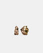 COACH®,CRYSTAL TEA ROSE HUGGIE EARRINGS,n/a,Gold/Neutral,Front View