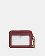 COACH®,ZIP CARD CASE,Pebbled Leather,Mini,Gold/Vintage Mauve,Back View
