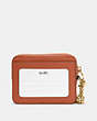 COACH®,ZIP CARD CASE,Pebbled Leather,Mini,Im/Sunset,Back View