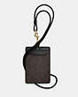 COACH®,ID LANYARD IN SIGNATURE CANVAS,pvc,Gold/Brown Black,Front View