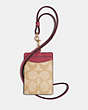 COACH®,ID LANYARD IN SIGNATURE CANVAS,pvc,Gold/Light Khaki Rouge,Front View