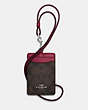 COACH®,ID LANYARD IN SIGNATURE CANVAS,pvc,Silver/Brown/Bright Violet,Front View
