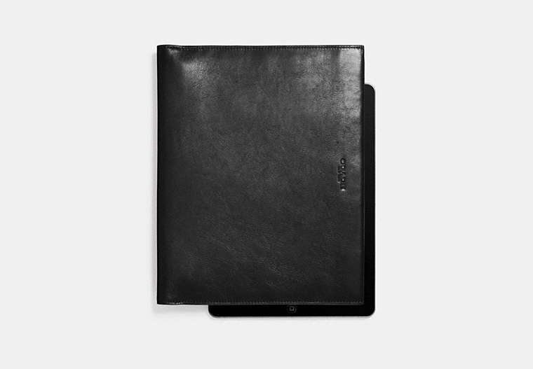 COACH®,BIFOLD IPAD CASE,Leather,Black,Front View