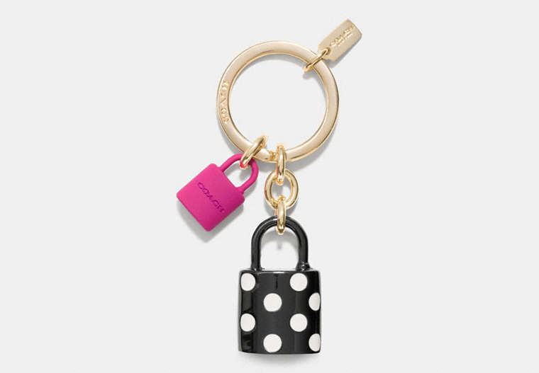 COACH®,MULTI LOCK KEY FOB,Mixed Material,Multicolor,Front View