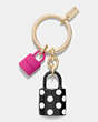 COACH®,MULTI LOCK KEY FOB,Mixed Material,Multicolor,Front View