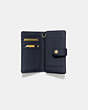 COACH®,PHONE CLUTCH IN PEBBLE LEATHER,Leather,Light Gold/Navy,Inside View,Top View