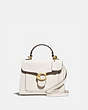COACH®,TABBY TOP HANDLE 20,Leather,Medium,Brass/Chalk,Front View