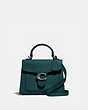 COACH®,TABBY TOP HANDLE 20,Leather,Medium,Pewter/Forest,Front View
